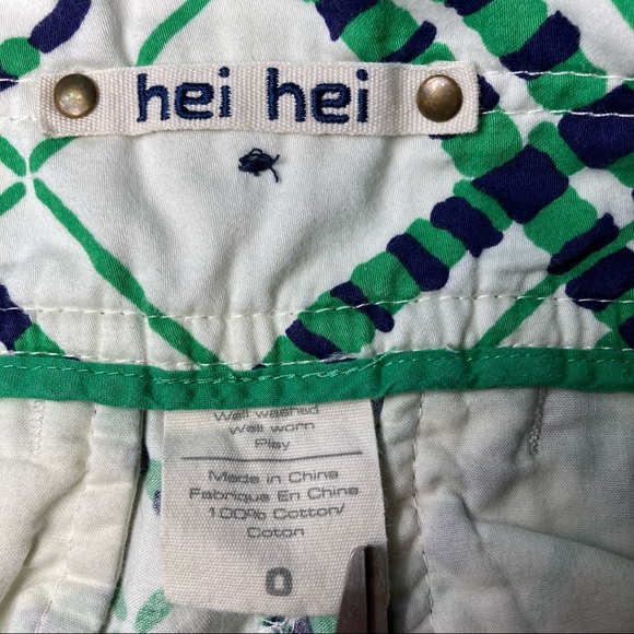 Anthropologie Womens hei hei Shorts Size 0 Multicolor Green White Geometric - Picture 11 of 16
